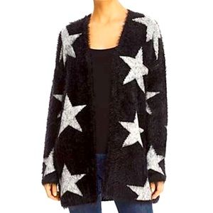 Show Me Your Mumu Cozy Star Fuzzy Cardigan Black/Silver Size Small